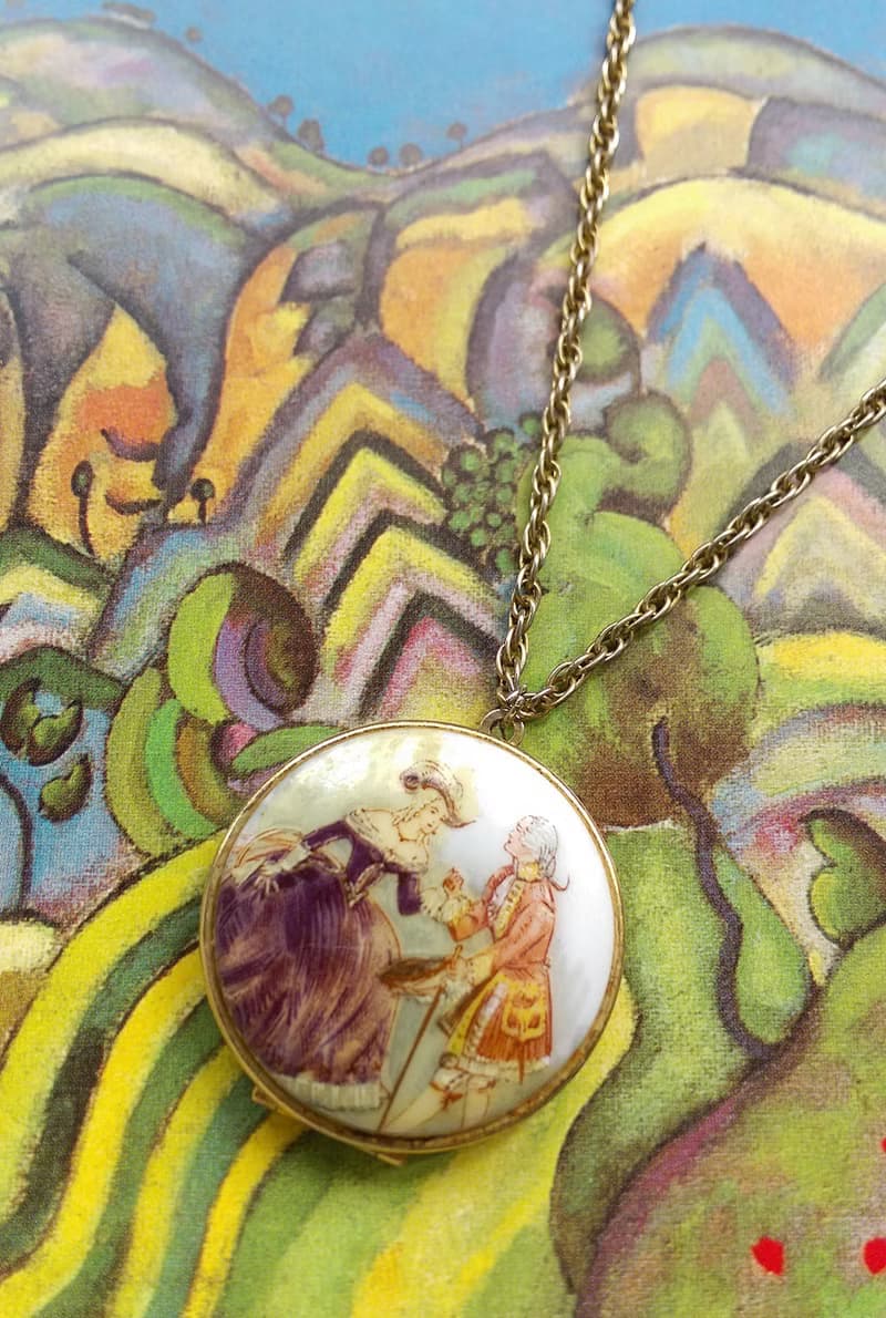 【西洋古董飾品】Locket  伯爵與夫人 相片墜 項鍊
