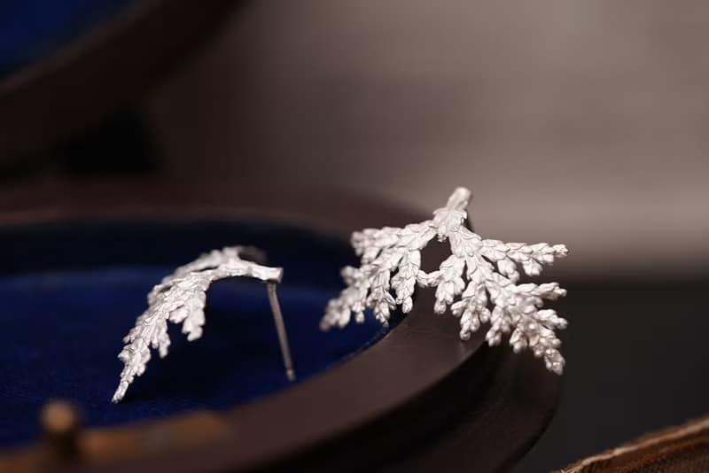 925銀雪松耳環