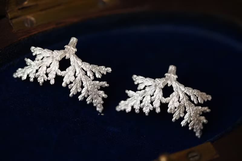 925銀雪松耳環
