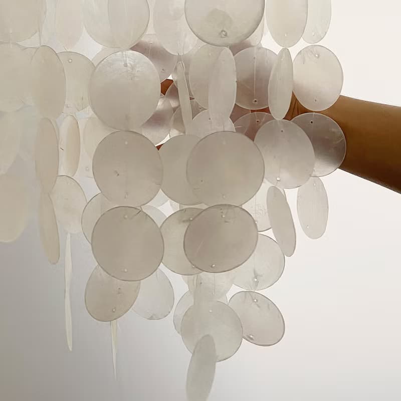 DIY-KIT | Finnish Restr._White(L) Circle | Capiz Shell Wind Chime Mobile |#0-325
