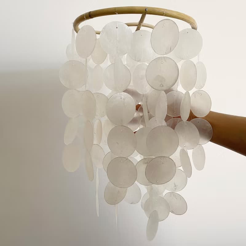 DIY-KIT | Finnish Restr._White(L) Circle | Capiz Shell Wind Chime Mobile |#0-325