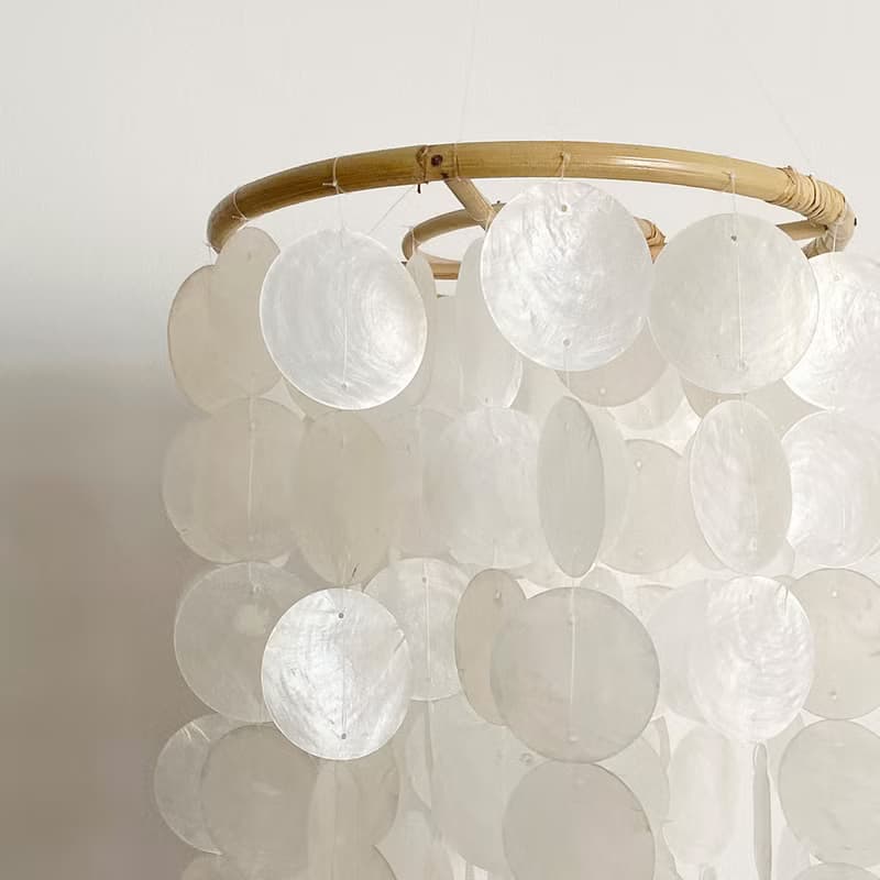 DIY-KIT | Finnish Restr._White(L) Circle | Capiz Shell Wind Chime Mobile |#0-325
