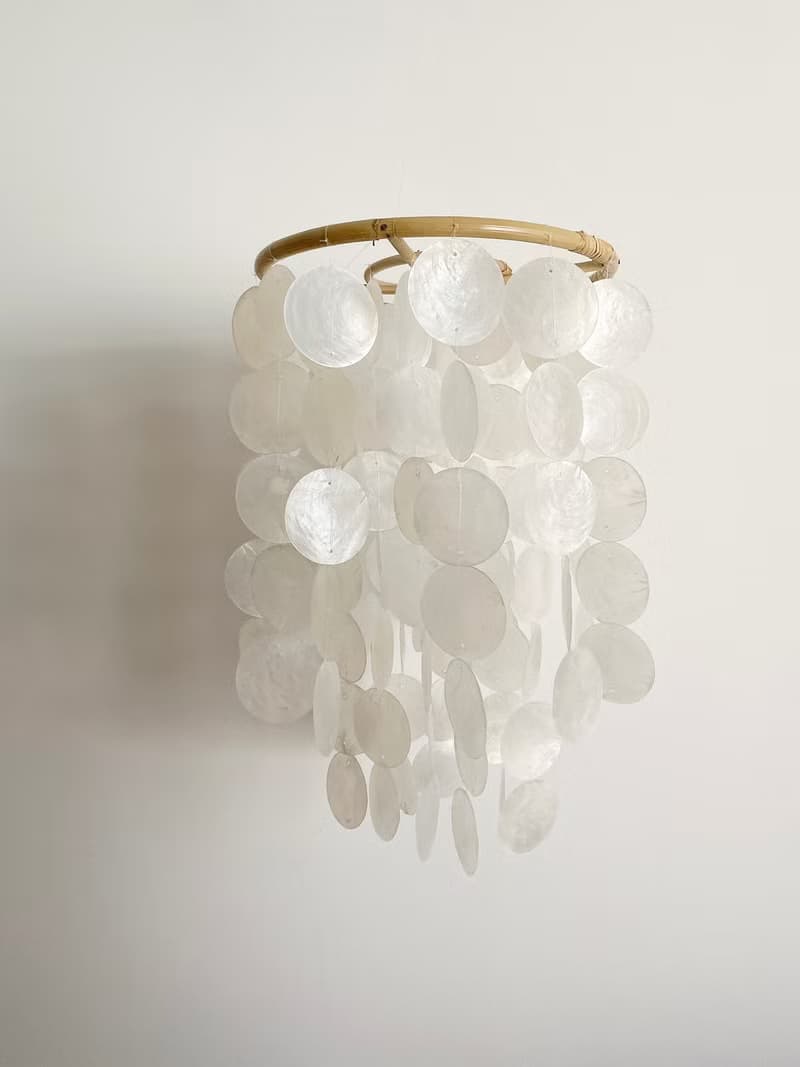 DIY-KIT | Finnish Restr._White(L) Circle | Capiz Shell Wind Chime Mobile |#0-325