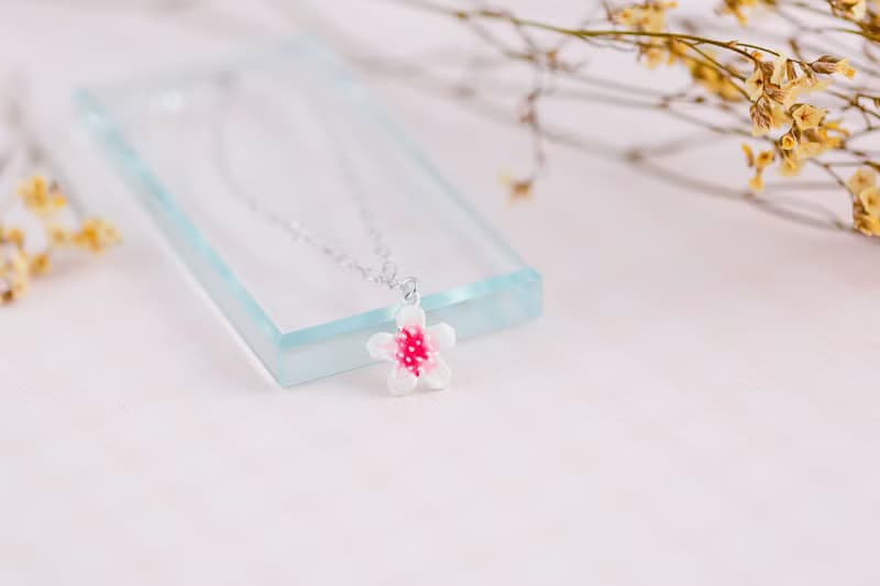 花朵系列 好運 桃花造型手鍊 手工琺瑯上色-粉款 (HBRJA0996B)