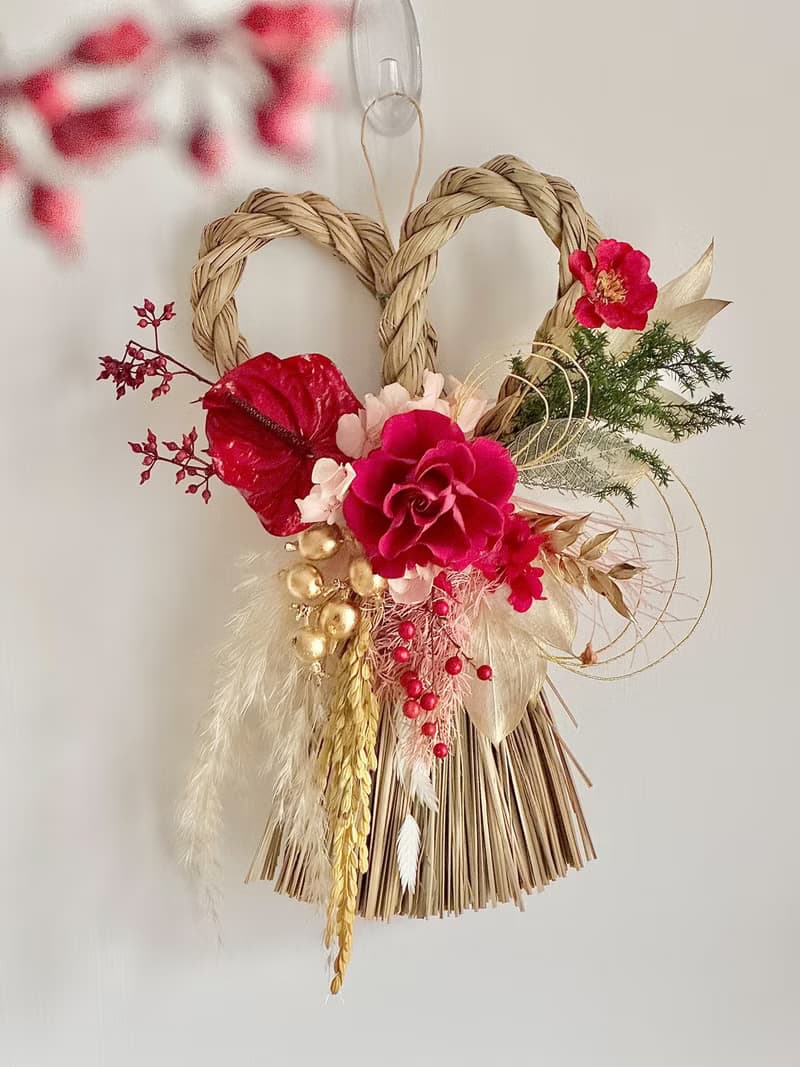 願你如願永生花注連繩 永生花 乾燥花 祈福 新居賀禮 日式注連繩