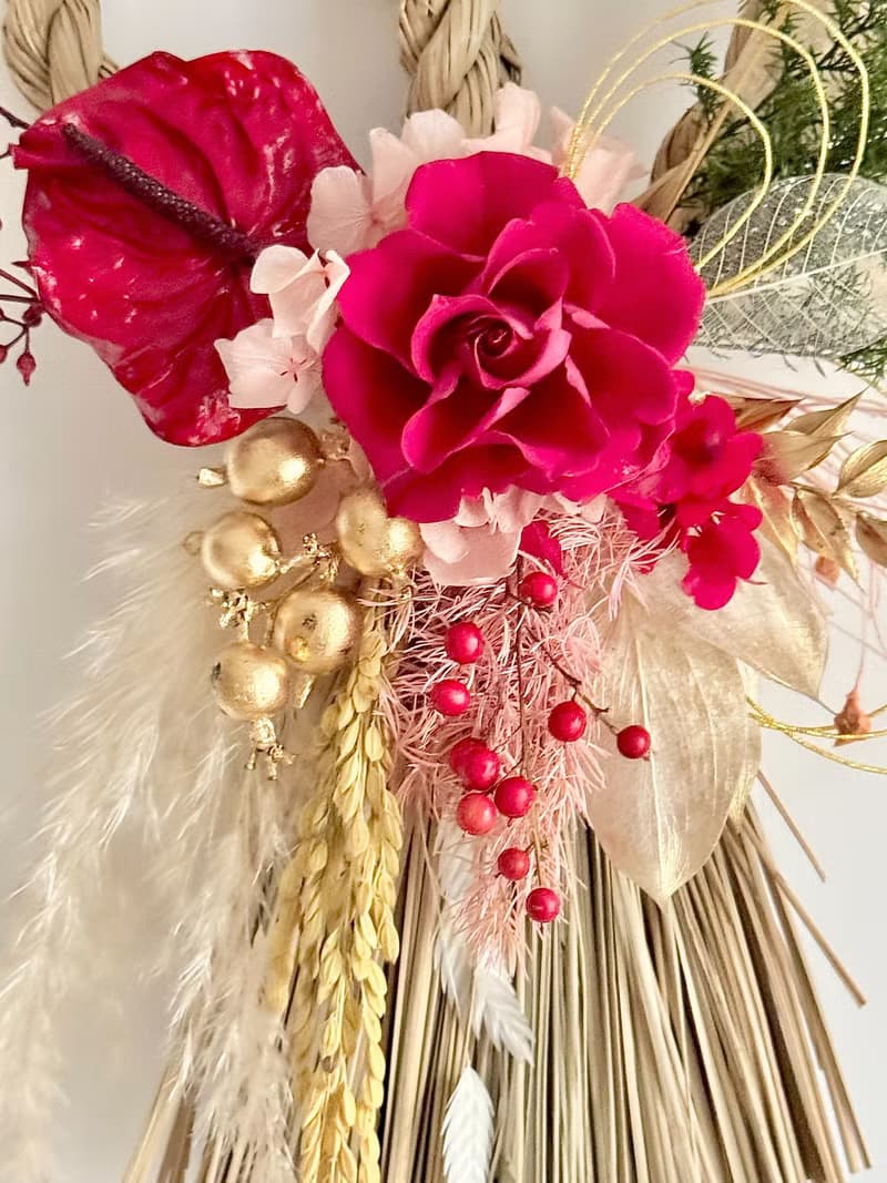 願你如願永生花注連繩 永生花 乾燥花 祈福 新居賀禮 日式注連繩