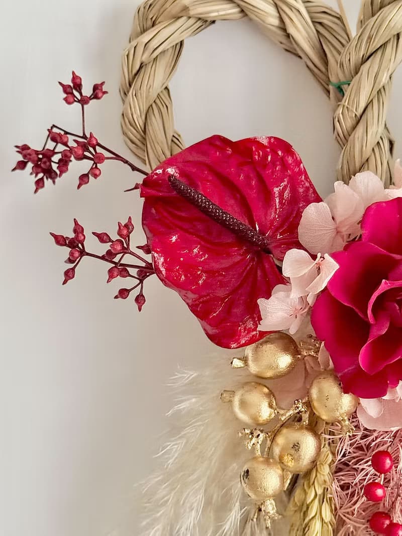 願你如願永生花注連繩 永生花 乾燥花 祈福 新居賀禮 日式注連繩