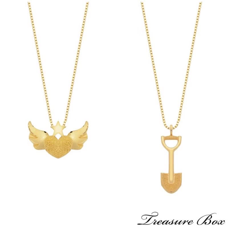 藏寶箱金飾 9999黃金純金 愛心蝴蝶墜子 鏟子祝賀好孕順利產子