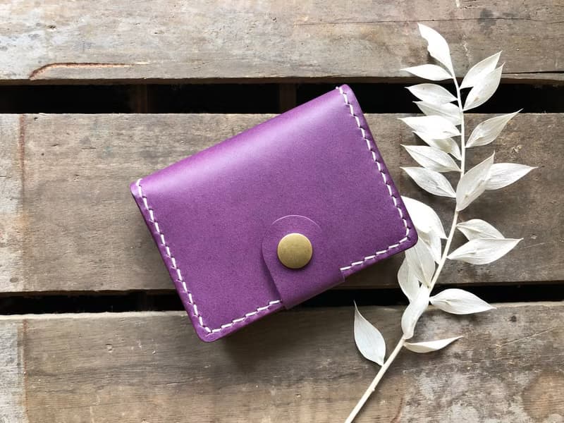 對摺3咭位1風琴位名片夾 皮革材料包 卡片套 咭套 DIY CardHolder