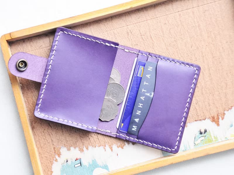 對摺3咭位1風琴位名片夾 皮革材料包 卡片套 咭套 DIY CardHolder