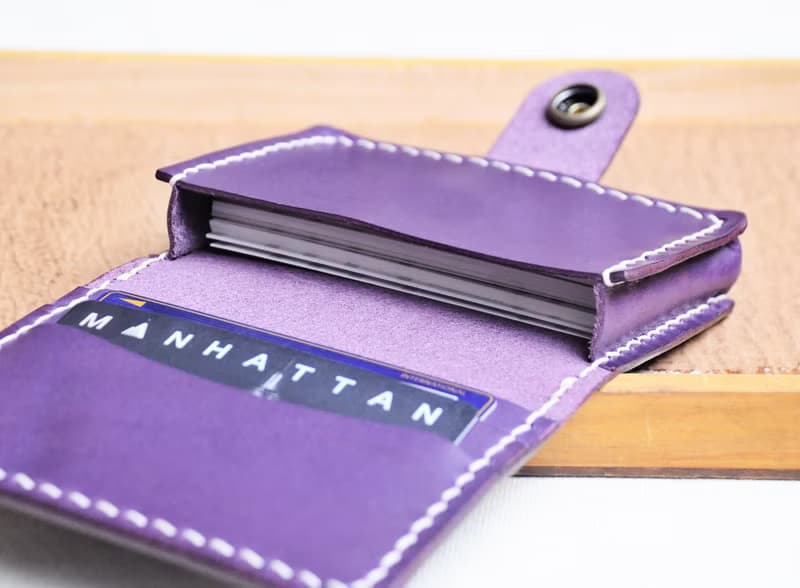對摺3咭位1風琴位名片夾 皮革材料包 卡片套 咭套 DIY CardHolder
