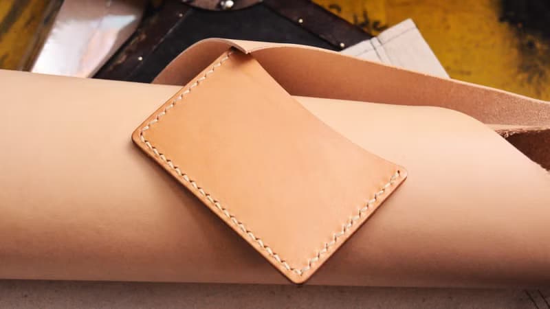 對摺3咭位1風琴位名片夾 皮革材料包 卡片套 咭套 DIY CardHolder