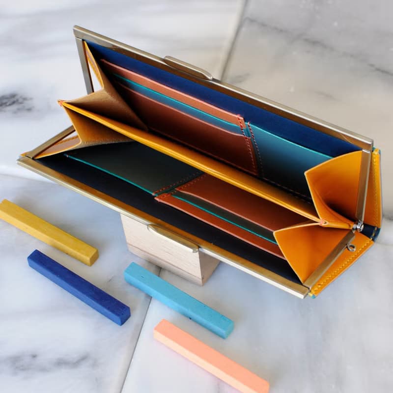 ガマ口の長財布　No.3　ブッテーロ