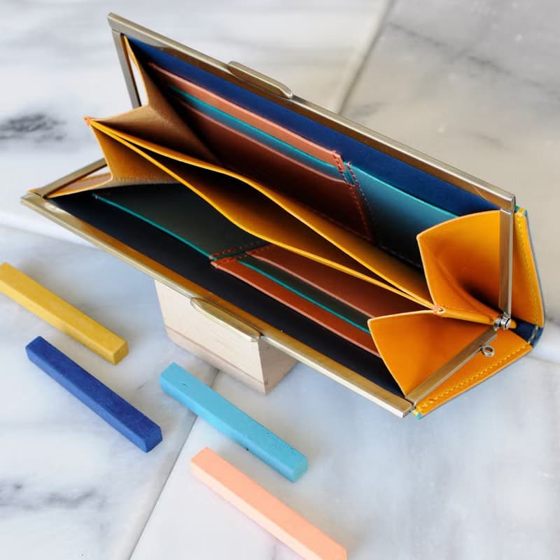 ガマ口の長財布　No.3　ブッテーロ