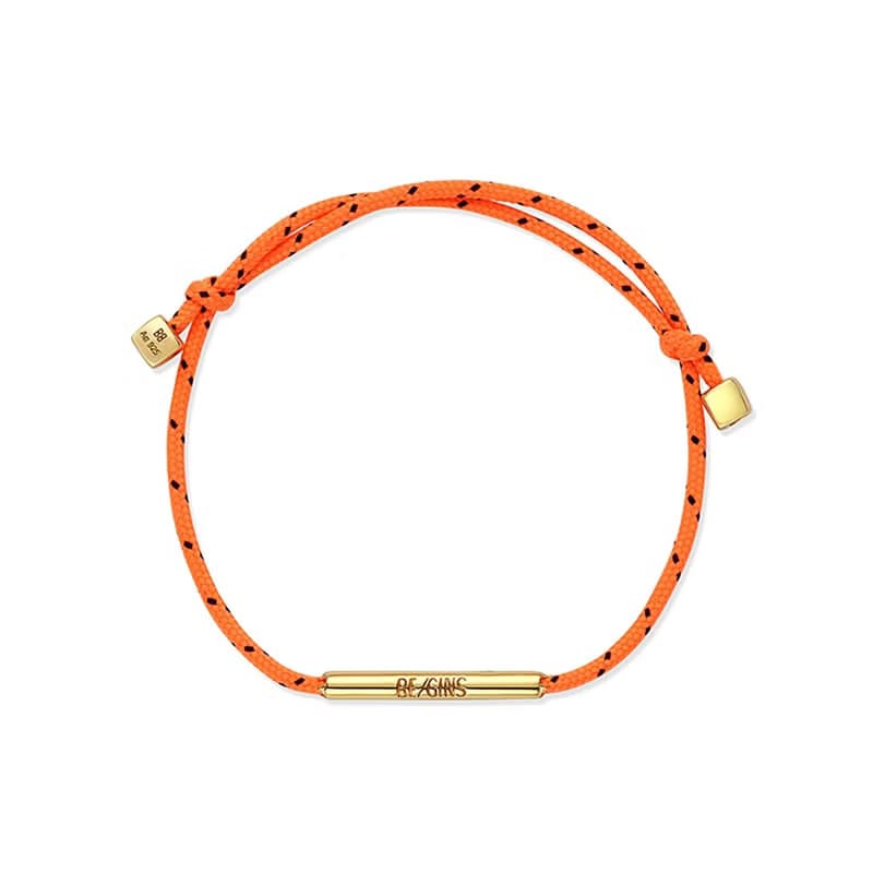 LA LIGNE SINGLE STRING BRACELET ORANGE DOT