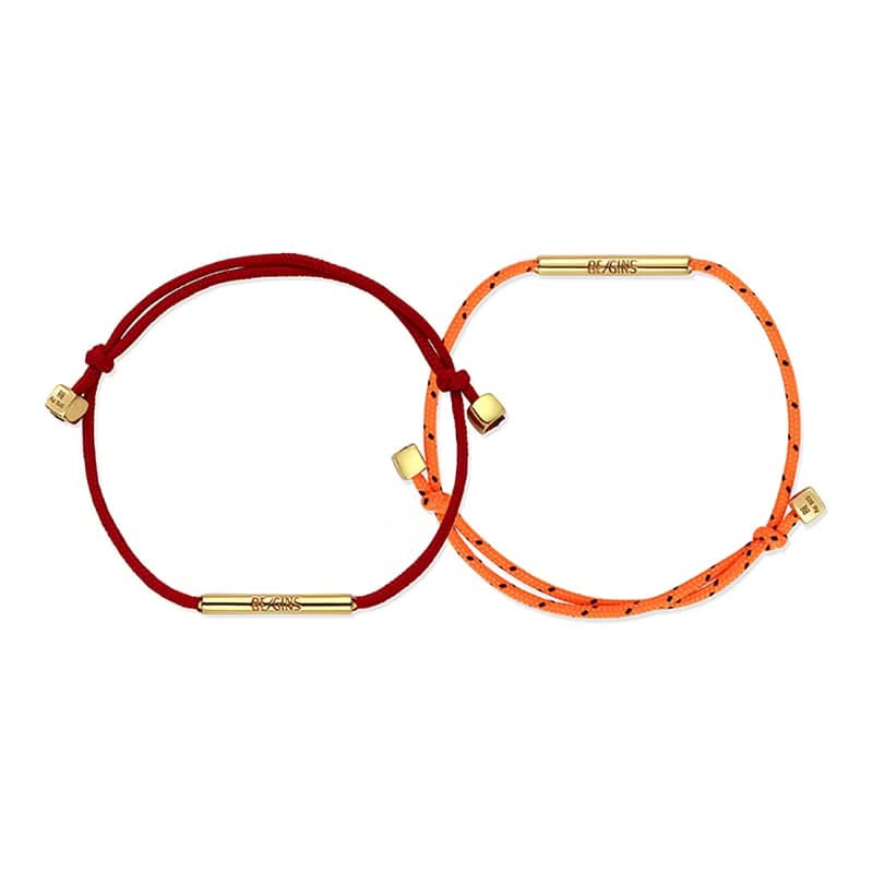 LA LIGNE SINGLE STRING BRACELET ORANGE DOT