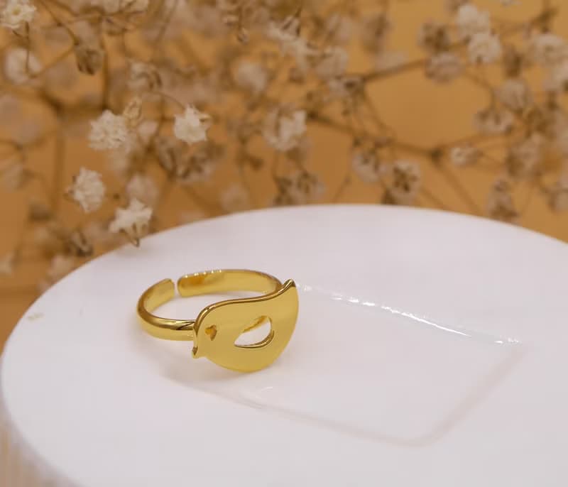 Handmade Little Bird Ring - 18K gold plated on brass ,Little Me by CASO jewelry