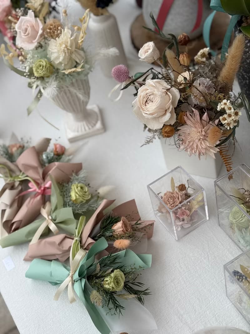迷你永生花束 mini bouquet 粉色系/綠色系/膚色/粉色/藍色