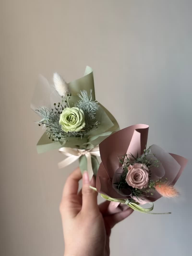 迷你永生花束 mini bouquet 粉色系/綠色系/膚色/粉色/藍色
