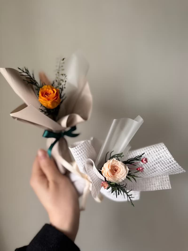 迷你永生花束 mini bouquet 粉色系/綠色系/膚色/粉色/藍色