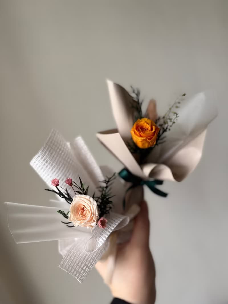 迷你永生花束 mini bouquet 粉色系/綠色系/膚色/粉色/藍色