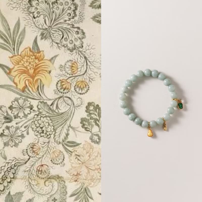 原創手工歲歲清歡翡翠玉手串設計款s925純銀手鏈生日禮物