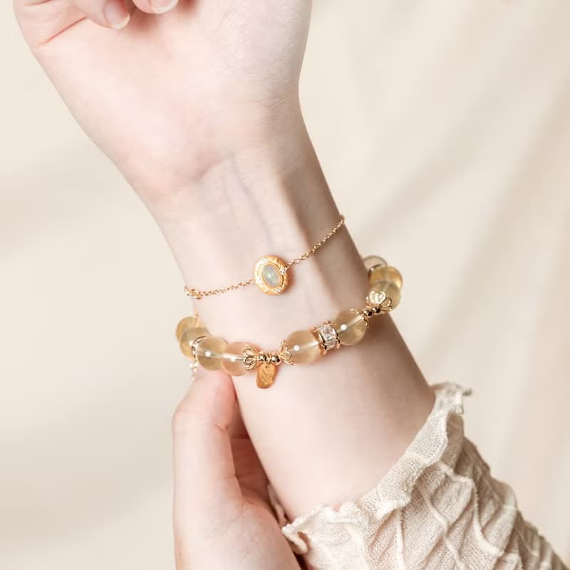 【牽心】麥穗-黃水晶雙鍊手鍊