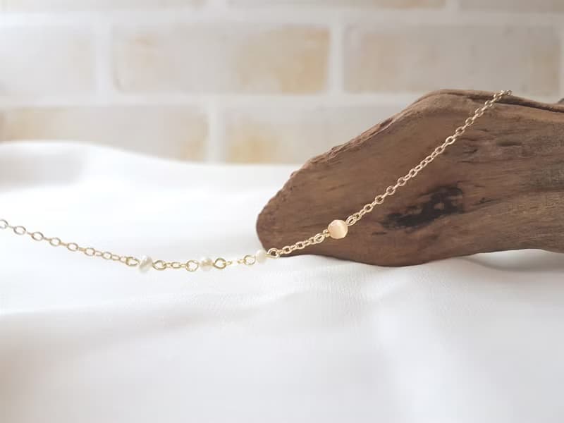 蜜柑 ‧ 珍珠 貓眼石 細手鍊