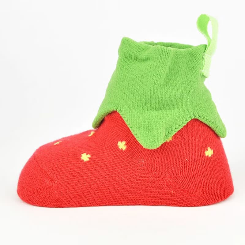 1322283 いちごの立体ソックス Strawberry 3-Dソックス ポップアップソックス 日本製 レッド/ピンク 2色展開 XS 9〜12cm