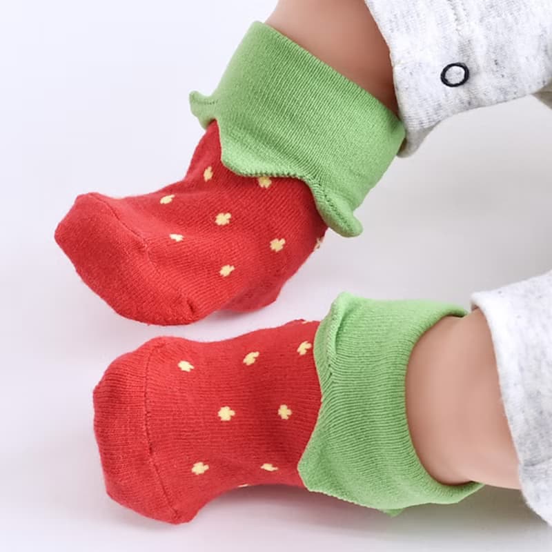 1322283 いちごの立体ソックス Strawberry 3-Dソックス ポップアップソックス 日本製 レッド/ピンク 2色展開 XS 9〜12cm