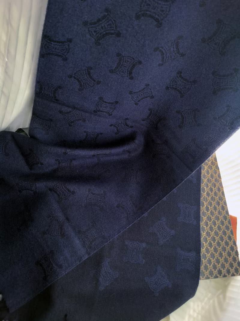 中古孤品 CELINE 暗花凱旋門 羊毛 毛毯蓋毯頸巾圍巾領巾圍脖披肩
