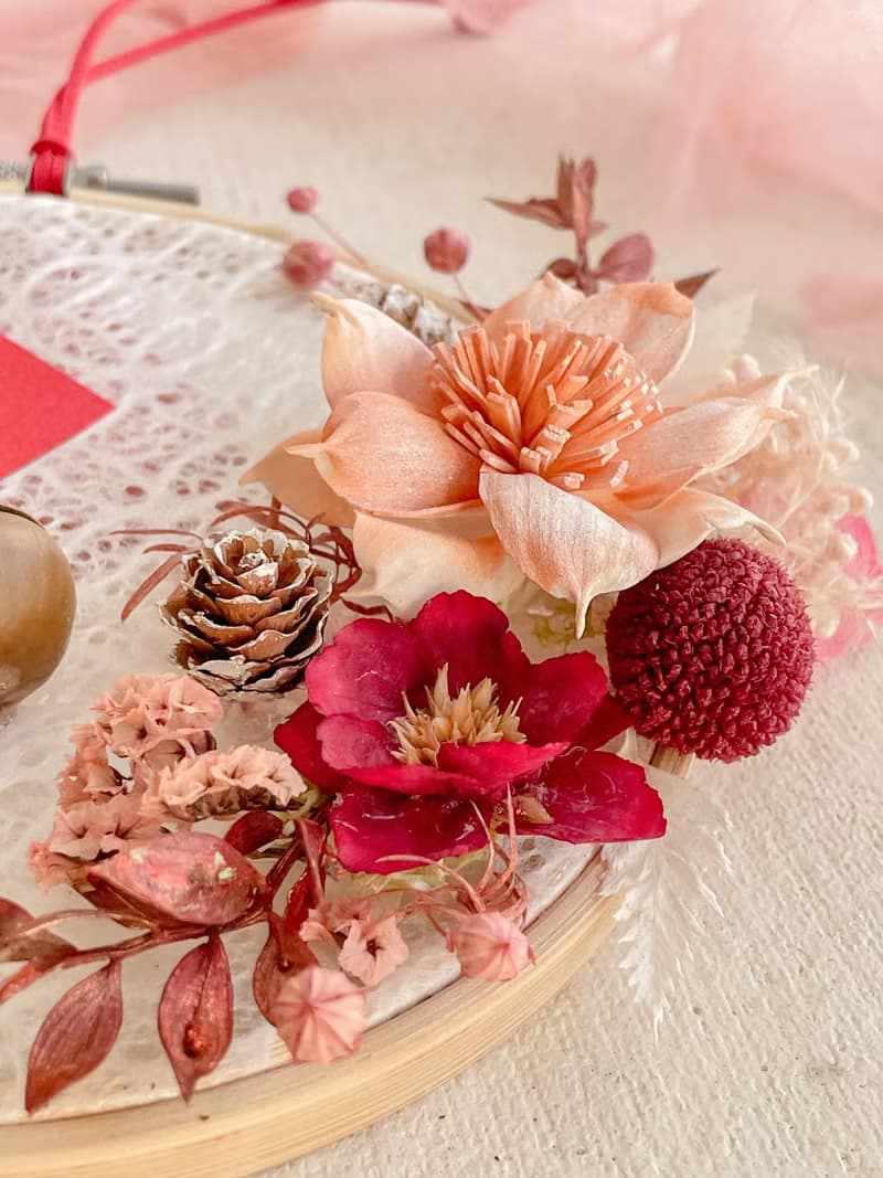 【DIY材料包體驗】 招財窗花 x 不凋乾燥花新年繡花框