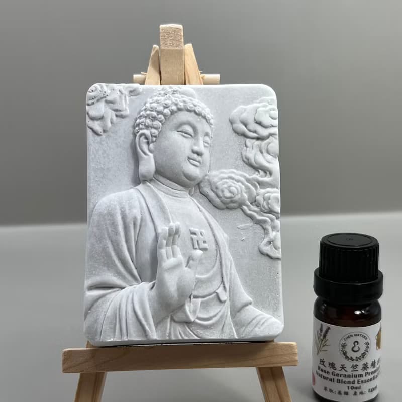 清水模軟裝設計 佛像擺飾(九)香氛擺件 水泥軟裝 附木架