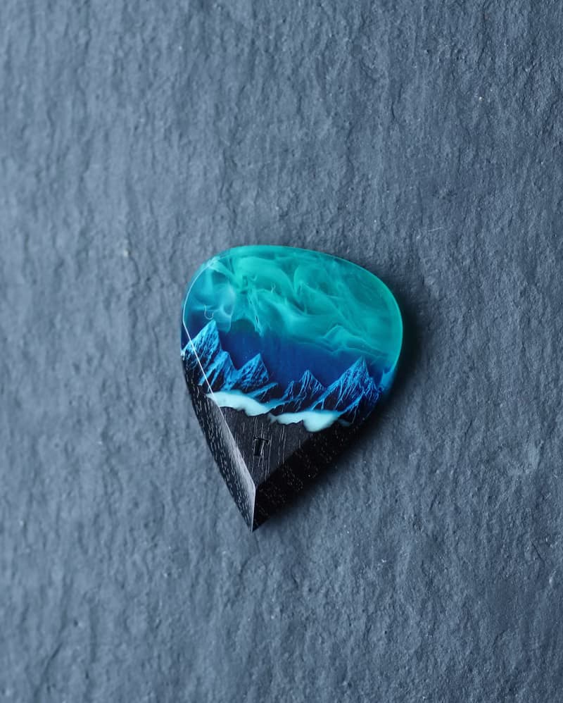 木樹脂吉他撥片北極光最好的音樂家禮物