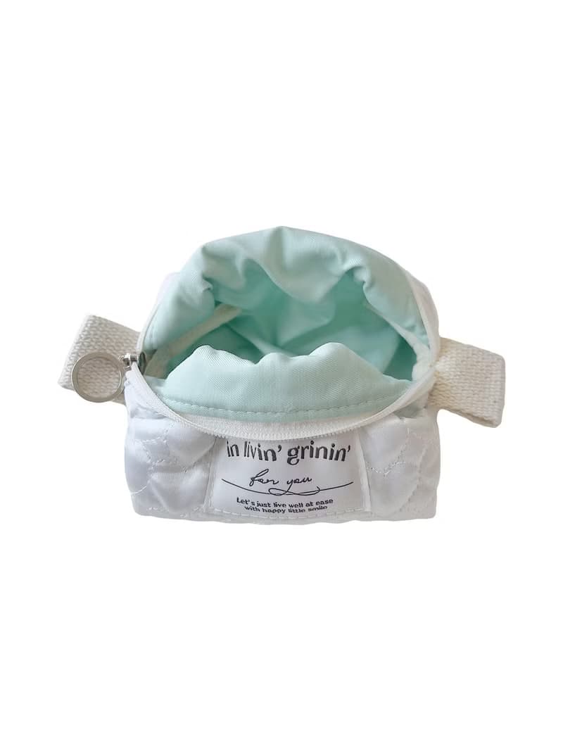heart quilting pouch S_white pearl