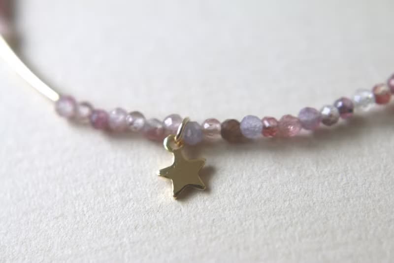 手鍊 粉碧璽 安德森石 - 綁馬尾漂亮 -