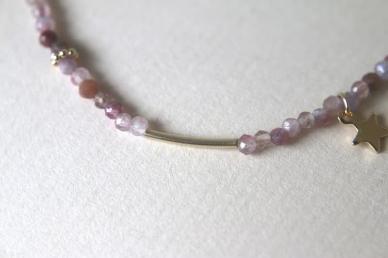 手鍊 粉碧璽 安德森石 - 綁馬尾漂亮 -