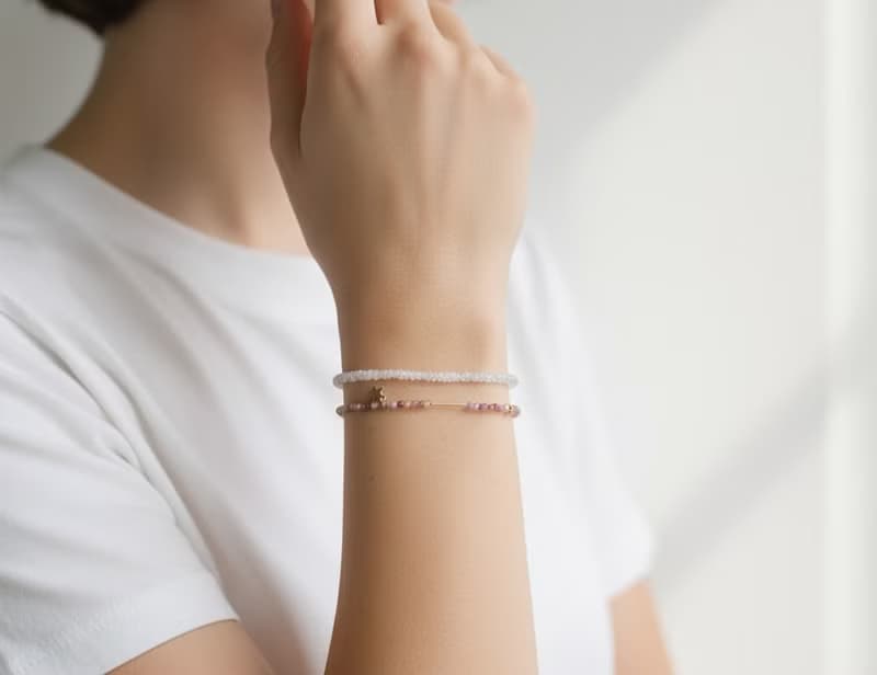 手鍊 粉碧璽 安德森石 - 綁馬尾漂亮 -