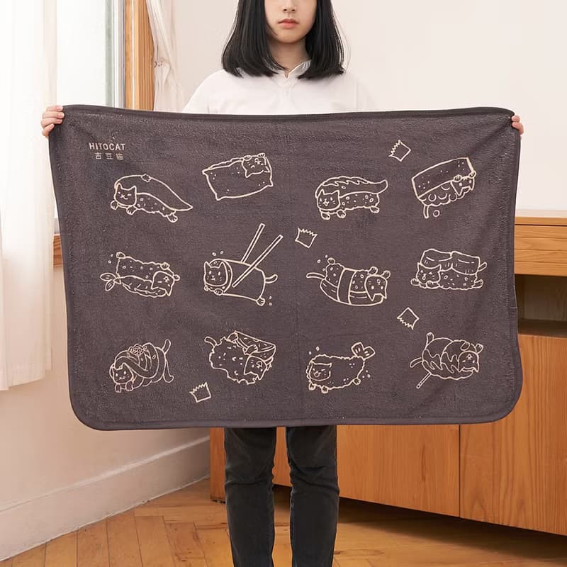 貓の日料空調毯【HitoCat 吉豆貓】 新年禮物  情人節 暖暖道具