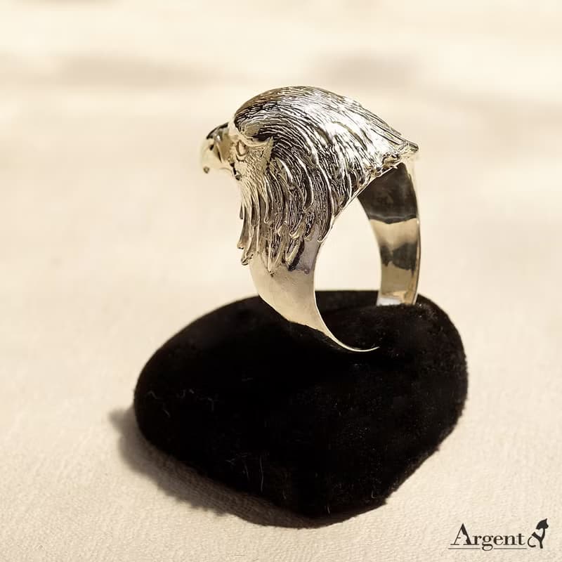 白頭海鵰 老鷹頭 動物造型雕刻 純銀戒指|戒指推薦(單只價)
