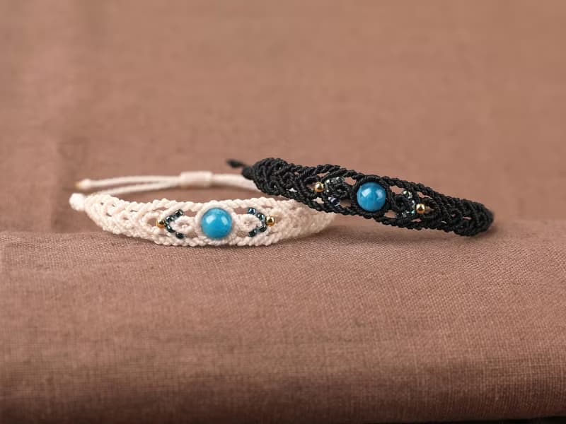 Apatite Labradorite Lapislazuli Natural Stone Macrame Knot Bracelet