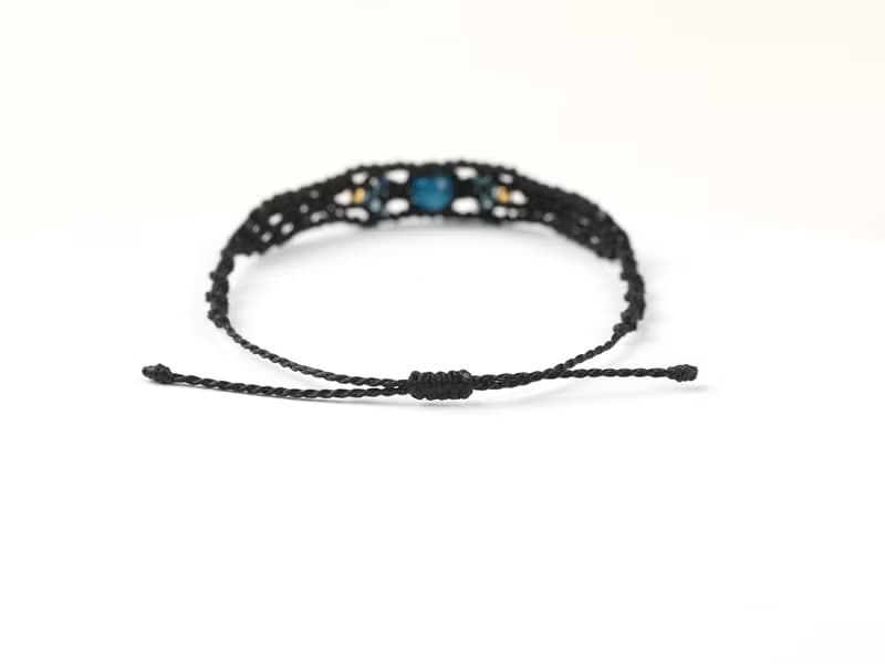 Apatite Labradorite Lapislazuli Natural Stone Macrame Knot Bracelet