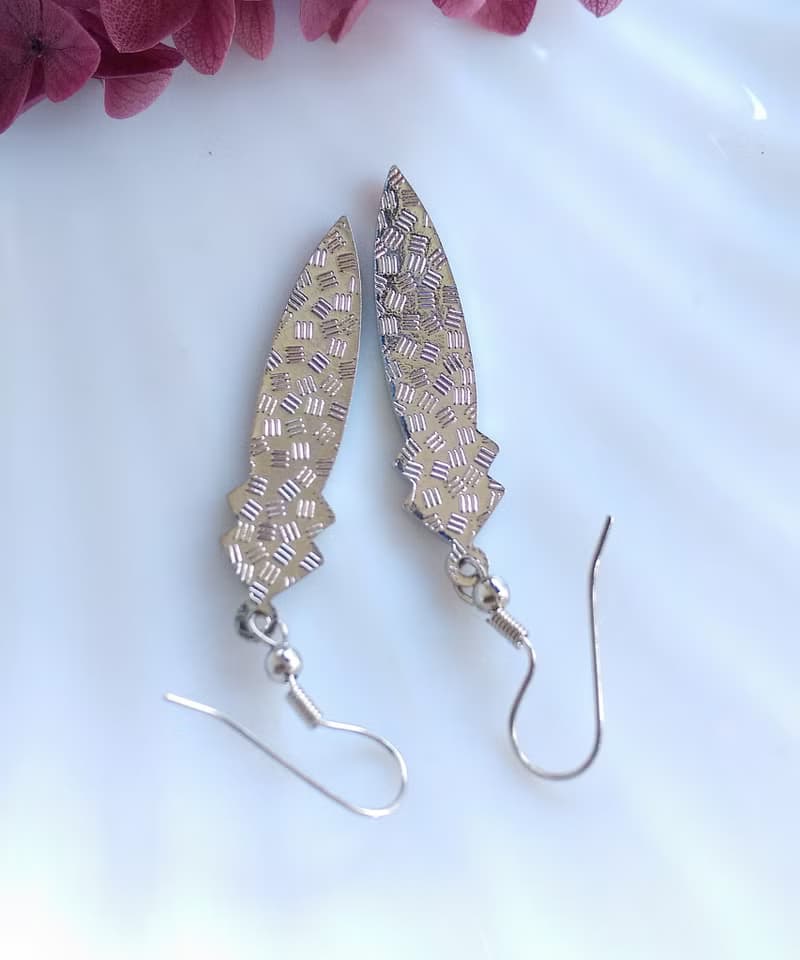 Vintage Jewelry 西洋古董飾品 景泰藍 圖騰紅底 耳勾 針式耳環