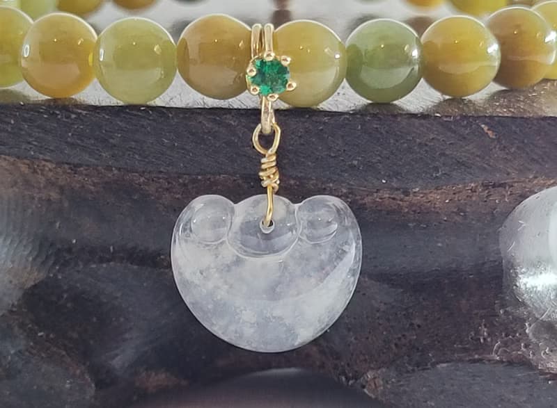 【純翠】天然翡翠 胖如意翠綠鎖 手串