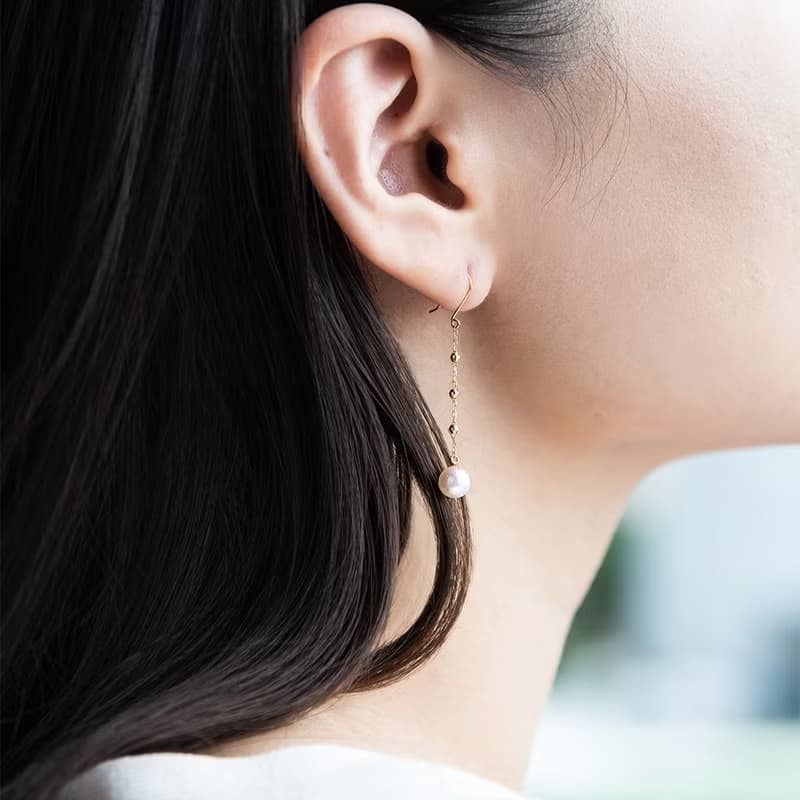 日本Akoya珍珠耳勾式耳環