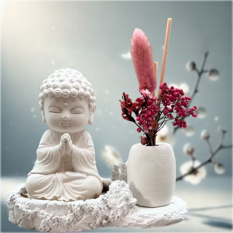 淨念吉祥小佛之順德 豪華田園套組 藝術香氛擴香 提升居家美學