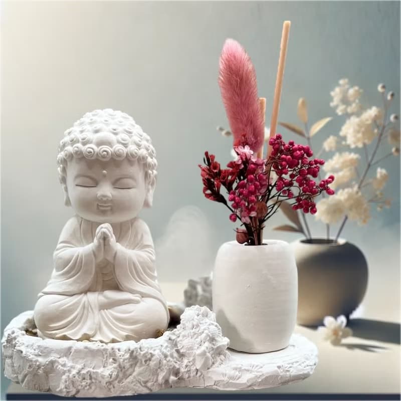 淨念吉祥小佛之順德 豪華田園套組 藝術香氛擴香 提升居家美學