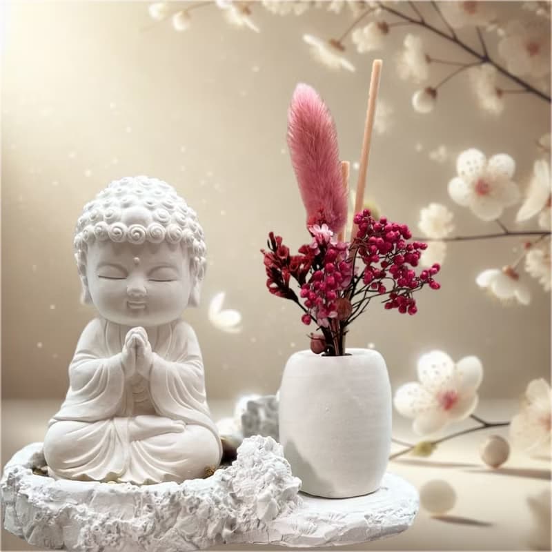 淨念吉祥小佛之順德 豪華田園套組 藝術香氛擴香 提升居家美學