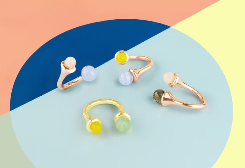 最佳禮物【品牌設計款】紅瑪瑙 茶水晶 扭轉純銀鍍金戒指