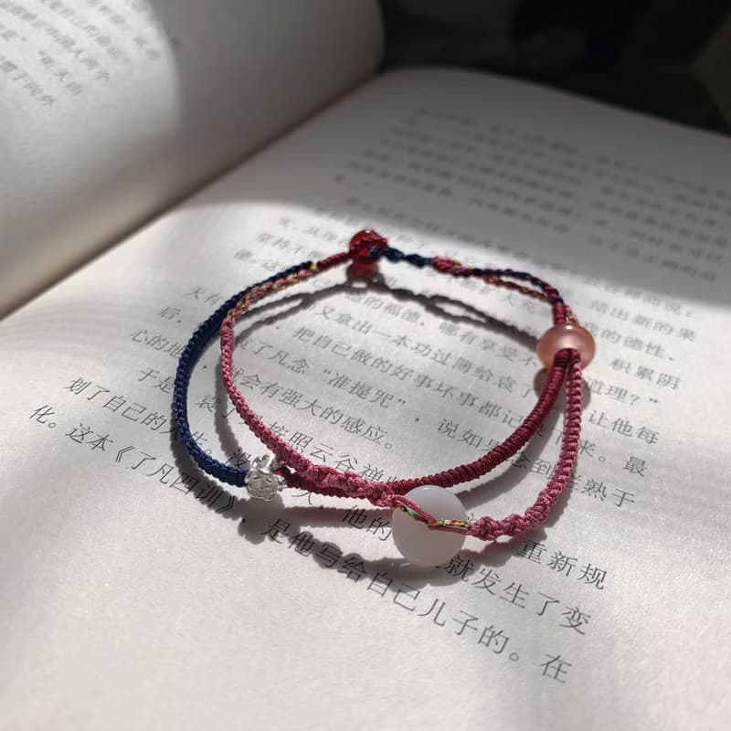 售完供欣賞// 禪絮。翡翠小平安扣復古編織手繩 瑪瑙素銀花手鏈